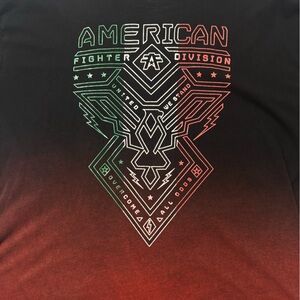 American Fighter Black and Red Short Sleeve Tee